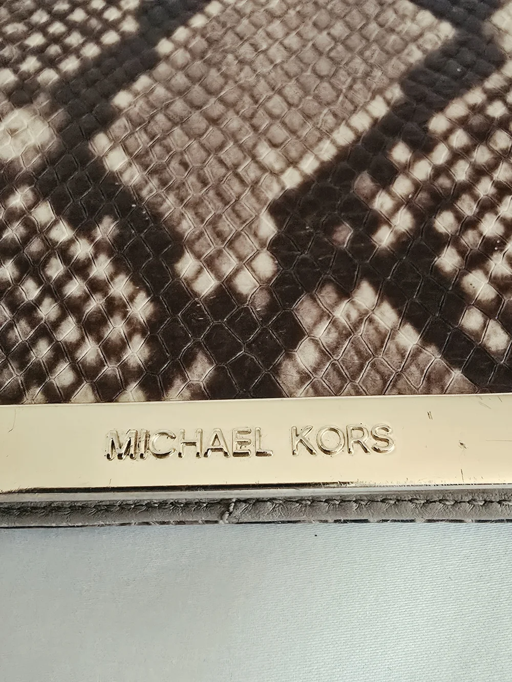 Michael Kors Flap Chain Crossbody Bag in Embossed Python Leather